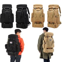 80L 백패킹배낭 멀티 등산배낭 군장 대용량 대형 베낭, 블랙