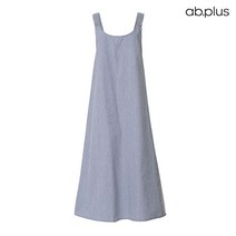 에이비플러스 ab.plus 줄무늬 슬리브리스 리본끈 원피스 (LSX1MO55A)