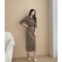 러블리아미에 / 아미에 /벨트set 셔츠 카라넥 롱원피스
