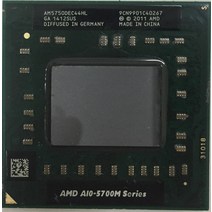 파워딜 AMD 노트북 A10 5700M 시리즈 A10-5750m AM5750DEC44HL 소켓 FS1 CPU 4M 캐시 2.5GHz/쿼드 코어 프, 한개옵션0