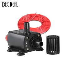 Decdeal 초 저소음 미니 브러시리스 워터펌프 수중모터 + 수도 호스 10m, DC12V, 5W