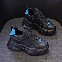 여성 키높이 운동화 가죽 런닝화 7CM 통굽 경량 스포츠화 여자키높이운동화 인박카047