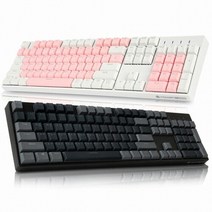 ABKO HACKER K3000 PBT 에디션 축교환 레인보우 LED 게이밍 기계식키보드, K3000 PBT 에디션 레인보우 LED, 화이트/적축