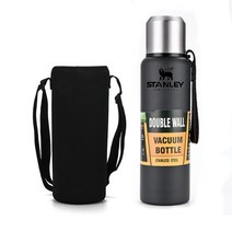 스탠리 500ml 1000ml 이중 벽 스테인레스 스틸 보온 물병 플라스크 진공 커피 컵 텀블러 자동차, 03 Black_01 500ml