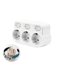 현대일렉트릭 국내 절전형 3구 회전 스위치 멀티탭