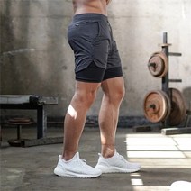 2021 카모 러닝 반바지 남성 2 1 더블 데크 빠른 건조 체육관 스포츠 반바지 피트니스 조깅 운동 반바지 남성 스포츠 짧은 바지