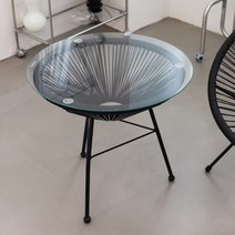 파스텔우드 베란다 카페 야외 라탄 그물 테이블 의자, 블랙, 1개