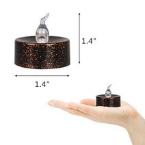 티라이트 12 24pcs led 전자 촛불 빛 할로윈 장식 검은 배경 노란색 깜박이는 플라스틱 빛나는 작은 차 왁스, 모델, 24개