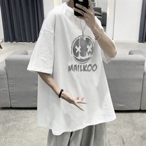 반팔티셔츠남자 트렌드 유행 악마 플라워 프린팅 멋진 건달카리스마 힙합 의류 2967063813
