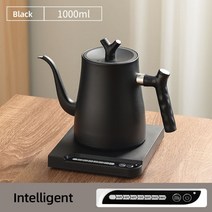 구스넥 전기 주전자 손 양조 커피 포트 1.0L 날씬한 입 온도 조절 물 220V 1000W, 1.black  EU
