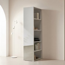 동서가구 이즈 데이브 1200 긴옷행거 슬라이딩 옷장, 09_600 거울측면장 IFO140, 내추럴(거울좌측형)