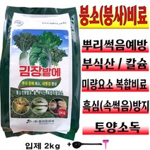 김장채소 전용 고형 입제 복합비료 2kg 무 배추 밭 비료 시금치 붕사 붕소 토양 소독 기비제 추비 가을 배추 요소 유황소독 밑거름 텃밭 주말농장 모종 흙 병해 예방 계량컵푯말세트