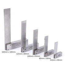 공구 눈금자 기계공 사각형 90 도 직각 엔지니어 정밀 접지 경화 강철 각도 측정 도구 툴 장비 내구성, [02] 125X80mm, 02 125X80mm