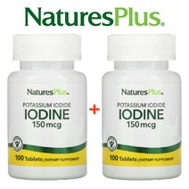 (1+1) 네이처스플러스 요오드 아이오딘 칼륨 포타슘 메타볼리즘 필수미네랄 150mcg 100타블렛 2팩, 2개