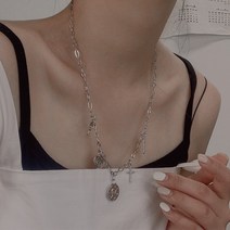 금춘이네 Butterfly 뉴트로 체인 목걸이 레이어드 롱 십자가 하트 코인목걸이