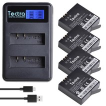 교체 Xiaomi AZ16-1 배터리 + LCD 듀얼 충전기 Yi 4K + Lite YI 360 VR 액션 카메라, 03 4 battery set