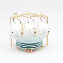 리앤킴 북유럽 모던 스타일 도자기 커피잔 세트 YD50, 블루4인세트, 1개