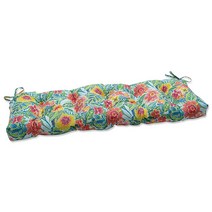 Pillow Perfect 조이 시트러스 Zoe Citrus 실외/실내 터프트 Tufted 벤치/스윙 쿠션 142.2cm x 45.7cm 56인치 18인치 그린 USA 미국, Tan Fanfare
