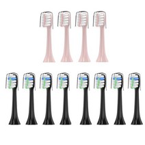 10/12개 교체 브러시 샤오미 SOOCAS X3 X1 X5 SOOCARE 전동 칫솔 듀폰 갈기 밀봉 포장에 적용, 4Pink 8 블랙