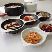 여울 콩깍지 나눔접시 반찬 찬기 소스 종지 2구 3구 국내산 도자기 그릇, 3구(小), 비취색
