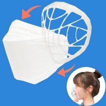 숨쉬기편한 마스크가드 화장품안묻는 지지대틀 3매, A0710_화이트 3매