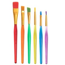 도자기 공예 도구 세트 6pcs 도자기 브러쉬 도구 패턴 다채로운 팁 플랫 플라스틱 손잡이 나일론 페인트 그, 한개옵션1, 01 6pcs set