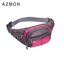 AZMON 멀티 포켓 미니 힙색가방 다용도 방수 크로스백 35cm x 14cm x 15cm 남여공용 2.5L, 핑크