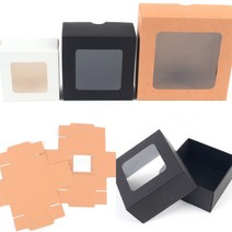 접이식 정사각 투명창 선물박스 종이케이스 선물종이박스 선물포장상자, 소 - 블랙