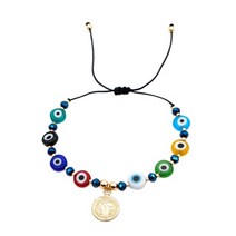 묵주팔찌 5단묵주 가톨릭성물 로사성물 묵주반지 go2boho greek eye 팔찌 turkish evil eye 팔찌 유행 beaded baclet nameplate, qtb200001b