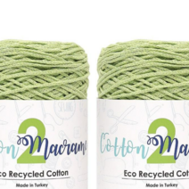 [니뜨]코튼 마크라메2실(250g)x2볼+스마일로고 재단펠트+도안제공(QR), 14_애플그린