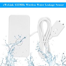 누수탐지기 EWeLink-433MHz 무선 누수 센서 주입 감지기 홈 하우스용 수위 넘침 경보 경고, 없음