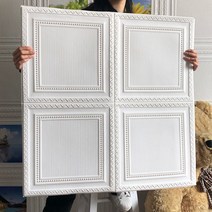 셀프 웨인스코팅 벽지 인테리어 접착식 천장마감재 웨인스 몰딩 시트지 욕실천정재 70cm, 10매 70x70cm/두께 6mm