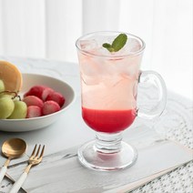 고블렛잔 카페 묵직한 손잡이 유리 에이드잔 예쁜컵, 유리컵 240ml