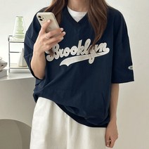키메라제이 브루클 자수 루즈핏 아노락 반팔 티셔츠 3color