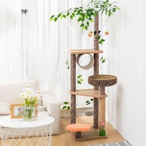 고양이 빌라 캣타워 캣워커 워크 고양이 스크래쳐 해먹 캣휠, 플란넬 대숲의 집 업그레이드