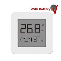 샤오미습도계 Xiaomi Mijia Bluetooth 호환 온도계 2 Mihome APP 용 무선 스마트 전기 디지털 습도계 습도 센서, [01] with battery