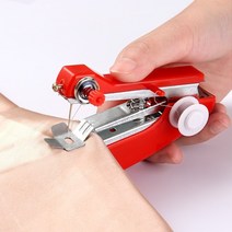 미니재봉틀 빨간 미니 재봉틀 바느질 무선 휴대용 옷 유용한 휴대용 재봉틀 세공 도구, 분홍색