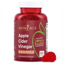 NEW AGE Apple Cider Vinegar 사과식초 엽산 비타민B12 60구미, 1개