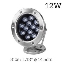 가정용수영장 야외수영장 강아지욕조 IP68 Led 수중 조명 3W 6w 9W 12W 18w 24w 36w RGB 야간 램프 야외, [04] 12W, [04] DC 12V Green