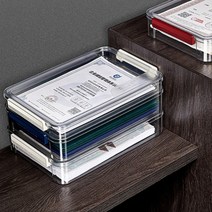 적층가능 투명 서류보관함 파일정리함 화일박스 문서보존상자 캐비닛 (중형), 중형 투명 화이트