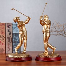 사무실 개업선물 집들이선물 골프 장식품 골퍼조각상, 스윙(남자 동메달) + 스윙(여자 동메달)
