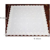 60수자수무릎덮개스카프손수건]카사블랑카-내츄럴광목 (65 x 64cm)- 아사 면손수건 꽃무늬 여성용 머릿수건 목수건 등산수건 무릎수건