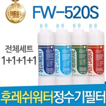 후레쉬워터 FW-520S 고품질 정수기 필터 호환 전체세트, 선택03_11인치 한방향 전체세트(1+1+1+1=4개)