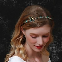 셀프웨딩 브라이덜샤워 생일 선물 제니 아이유 델루나 엔틱 벨벳 얇은 티아라 큐빅 헤어밴드2