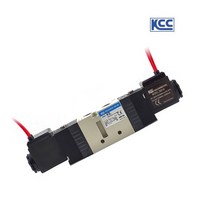 KCC 5포트 더블(복동) 솔레노이드밸브 DIN 타입 KS320D-2D KS320D-3D, KS320D-3D DC24V