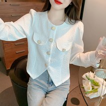 가을 여성 정장핏 사각단추 긴팔 셔츠 블라우스