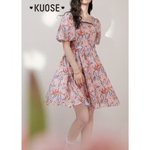 KUOSE 버블검 퍼프 원피스 쿠오세
