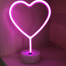 LED 네온사인 1+1 간판 네온 미니 실내 전광판 인테리어 조명, 단일사이즈, 하트