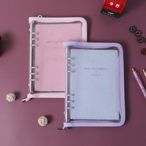 비오파파 다꾸 A5 투명 지퍼 6공 만년 커플 다이어리, 블루