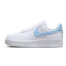 [국내매장판] 나이키 에어포스 1 로우 화이트 블루 깅엄 DZ2784-100